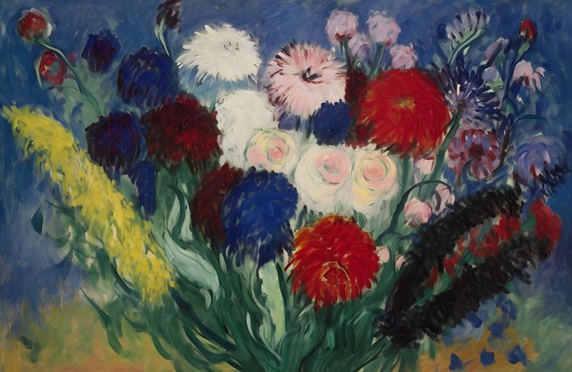 Un bouquet de fleurs en plein champ par FJB