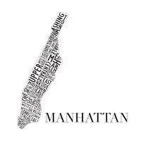 Karte Manhattan Typografie