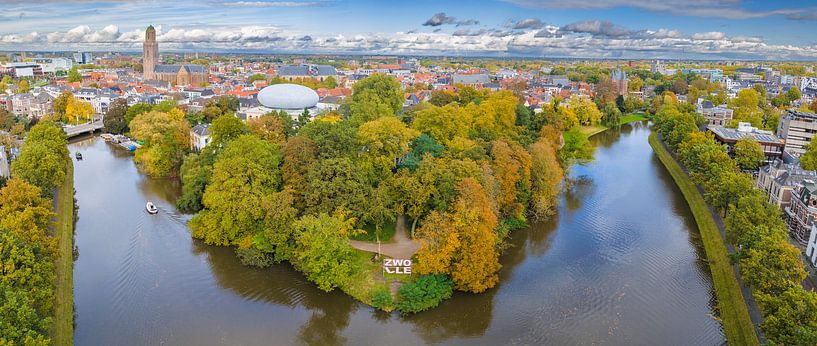Zwolle city aerial view during a beautiful autumn day by Sjoerd van der Wal Photography