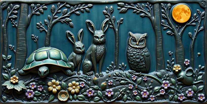 Plakette mit Waldtieren von Linda de Klein