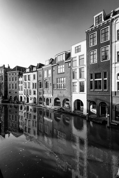 Die Rückseite des Lijnmarktes in Utrecht (stehend, schwarz-weiß) von André Blom Fotografie Utrecht