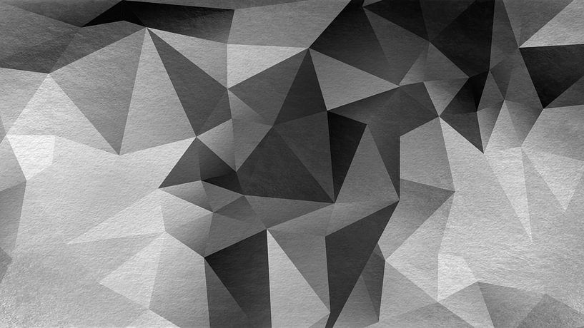 Abstracte geometrie. Driehoeken in zwart en wit. van Dina Dankers