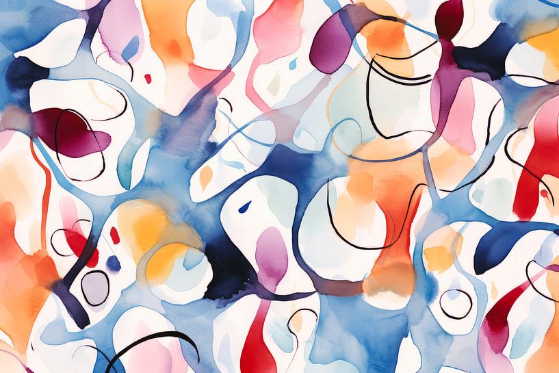 Dynamisch abstract van Virgil Quinn - Decorative Arts