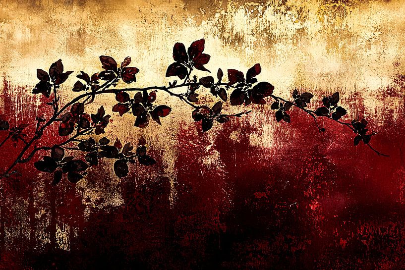 Wall decoration with branch and colours by Art & Soul Creations