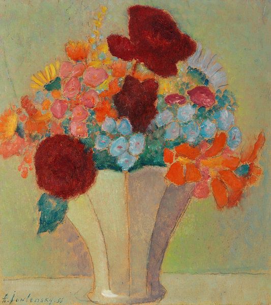Großes Stillleben; Strahlender Blumenstrauß, Alexej von Jawlensky von Meisterhafte Meister