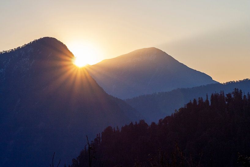 Landschaft Himalayagebirge in Indien von Beschermingswerk voor aan uw muur