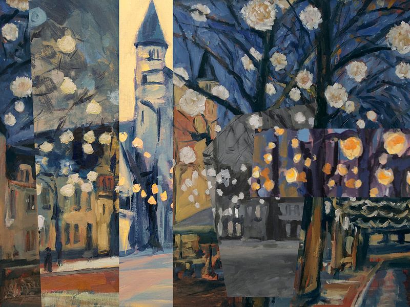 Party-Lichter auf dem Platz von Nop Briex