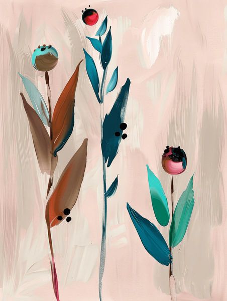 Botanischer Abstrakt in Pastellfarben von Studio Allee
