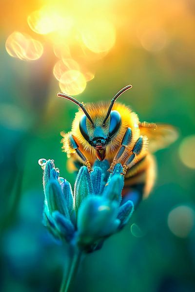 Colourful bee in the light by Poster Art Shop