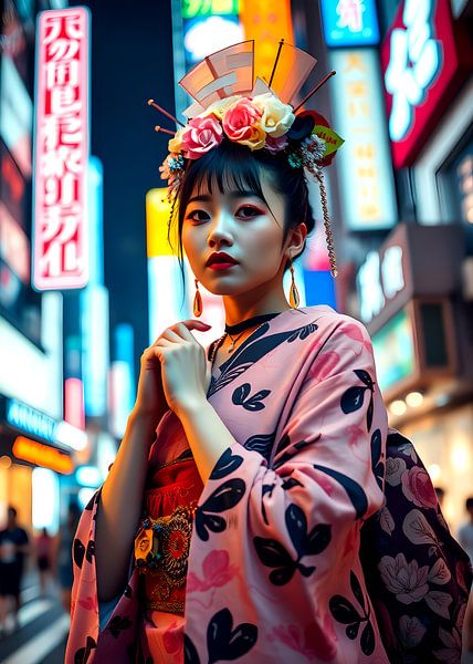 Geisha japonaise en ville par Egon Zitter