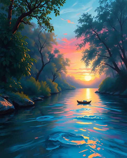 Sonnenuntergang Fluss von Artistic