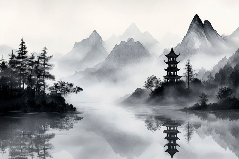 Harmonie du paysage de montagne par Poster Art Shop