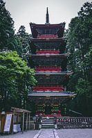 Red pagoda with gold accents - Nikko Japan