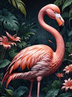 Botanical bird collection - Flamingo