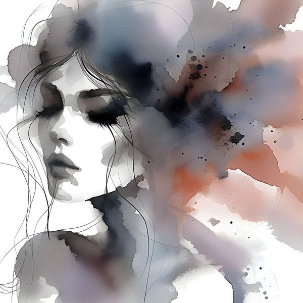 Portrait de femme à l'aquarelle par Jessica Berendsen