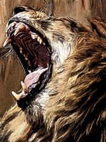 Brüllender Löwe Gemälde