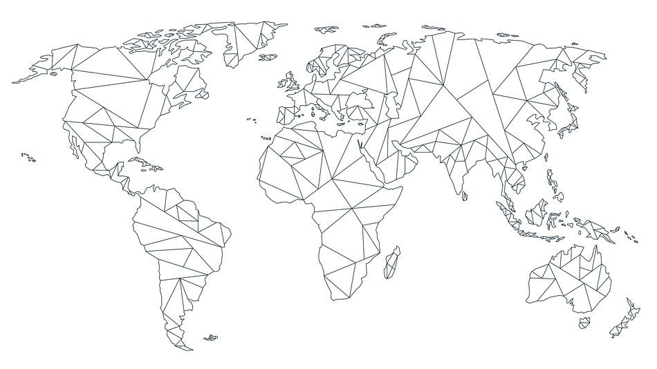 Carte du monde noir et blanc - Achat / Vente pas cher